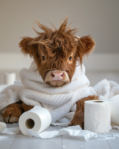 Baby highland cow funny - highland,