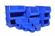 Rhino Tuff Plastic Parts Storage Bins  Blue Linbin Boxes Garage Shelving Van Box