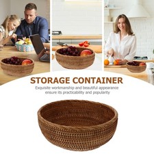 1Pc Home Rattan Basket Storage Basket Fruit Bread Storage Container