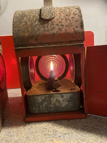 Vintage railway lamp geopi - vintage,