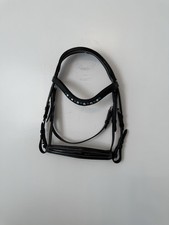 Mini Shetland Black Bridle Anatomical Headpiece Crystal Browband Patent Noseband