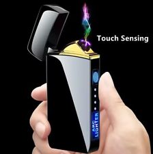 Usb Electric Lighter Finger Print Touch Fire Plasma Double Arc Windproof Metal