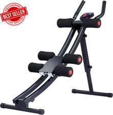 Ab Machine Home Gym Core Trainer Digital Display Foldable Crunch Coaster Workout