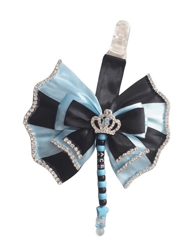 Baby blue and black - and,
