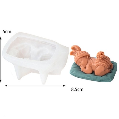 White silicone sleeping - silicone, 3d