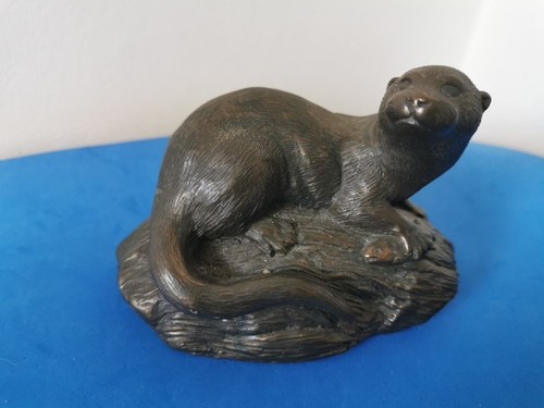 Otter bronze finish ornament - otter,