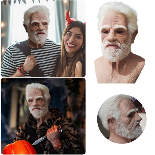 Latex old man mask - man,