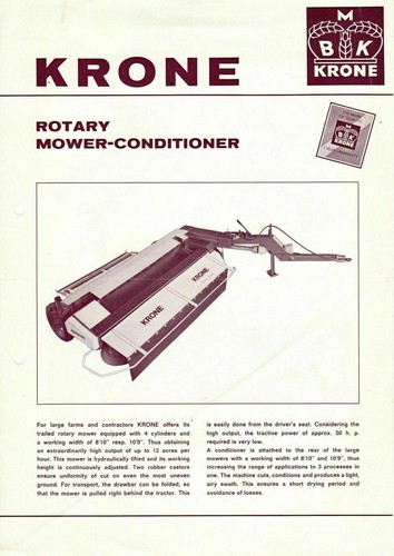 Krone rotary mower - rotary,