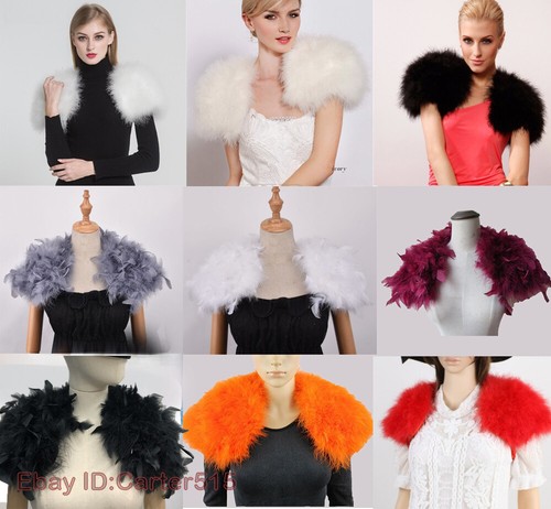 Real ostrich feather fur - fur, shrug