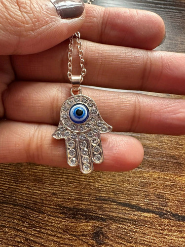 Hamsa necklace evil eye hand - hamsa,