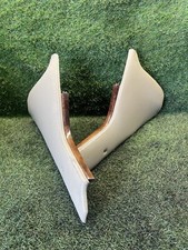 RANGE ROVER P38 GENUINE WALNUT & PADDED CREAM LEATHER CONSOLE SIDE PANELS 94-02