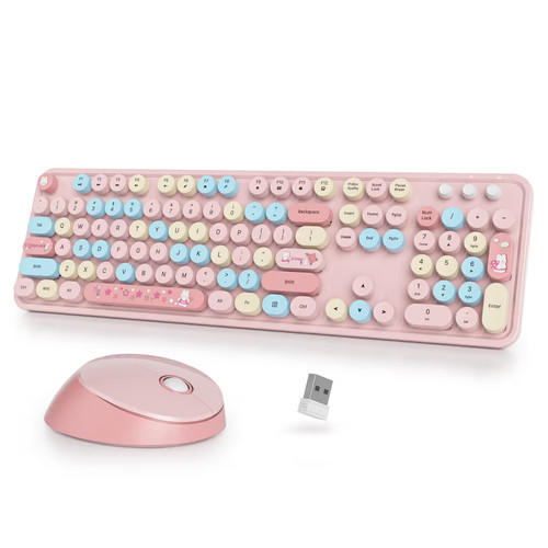 Wireless pink keyboard - wireless, and