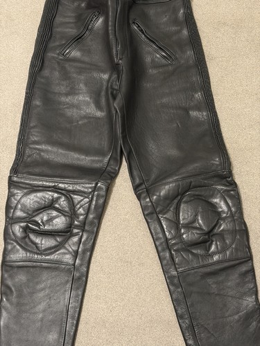 Kett black leather motorbike - leather,