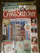 Cross Stitcher magazine Nov 2025 3D Santa & Chimney kit + Scandi Christmas cards