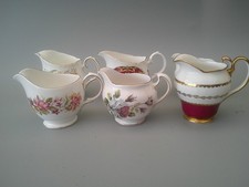Six vintage bone china milk