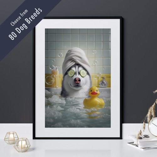 Funny dog bath print - funny,