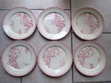 6 Antique Sarreguemines Field Flowers Pexonne Plates