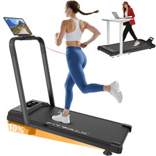 4-in-1 Walking Pad Treadmill with Incline 10% Speed 12 km/h & Handle Home/Office