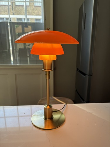 Orange glass table lamp