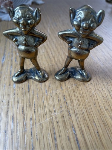 Pair vintage brass pixies - pair, of
