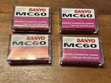 Sanyo MC60 Microcassette x4 1 Hour Per Side Brand New
