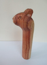 WOODEN CARVED  SQUIRREL HEAD