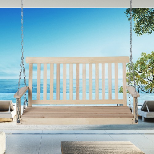 Outdoor seater wooden swing - 2,
