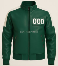 Green Leather Player Costume with Your Number Deadly Game Popular Series