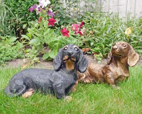 Bronze dachshund dogs garden - bronze,