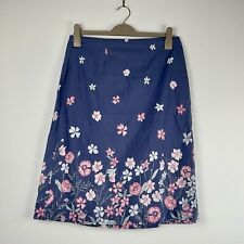 Laura Ashley Floral Skirt Size UK12 Purple Cottagecore Cotton Midi Twee EU38