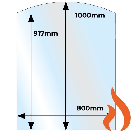 Glass hearth clear fire curved - glass,