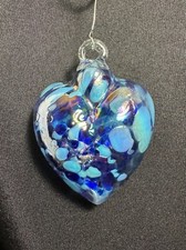 Milford Collection Glass Friendship Heart Purple /Blue