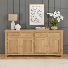 Cheshire Whitewash Oak Extra Large 4 Drawer 4 Door Sideboard