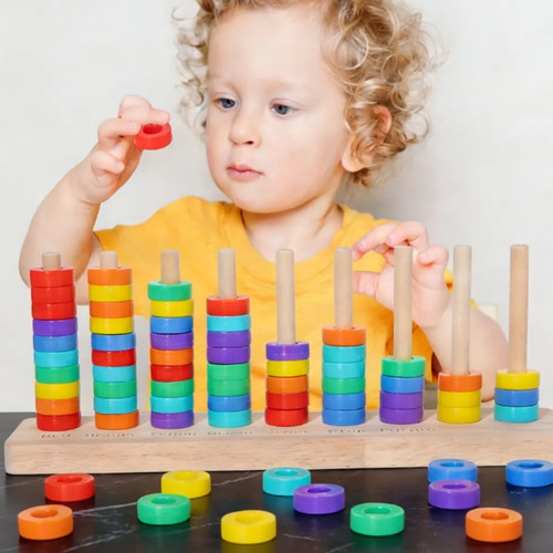 Wooden color sorting stacking - sorting,