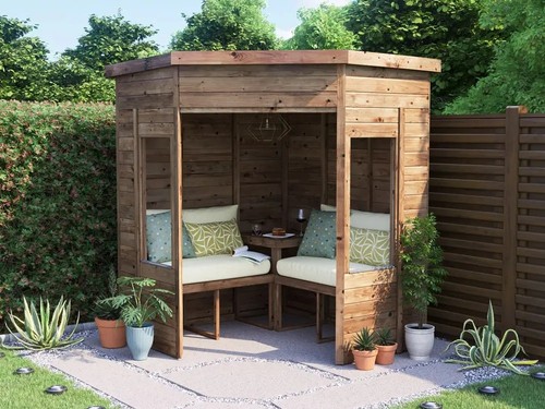 Garden corner arbour with - garden,