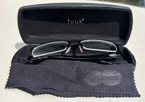 Fcuk eyeglasses black half - black,
