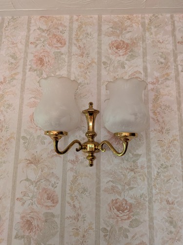 Pair brass vintage wall - pair,