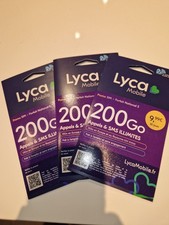 Lycamobile 200GB Prepaid SIM / Unlimited SMS Call 4-5G / 30 Days Lyca Mobile
