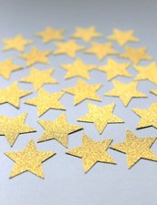 50 GOLD GLITTER STARS OR