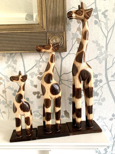 Wooden giraffe carving - giraffe,