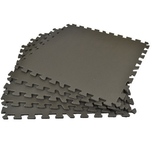 Black interlocking mat yoga - mat,