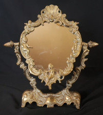 Vintage Bronze Cherub Dressing Table Swivel Mirror