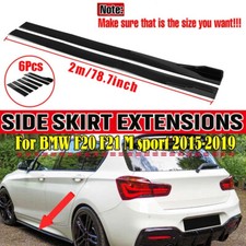 2M Black Side Skirt Extension Rocker Panel For BMW F20 F21 M135i M140i 2015-2019