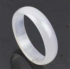Asia jewelry white Natural A  Agate Jade Bangle Bracelet Inner Size 67mm