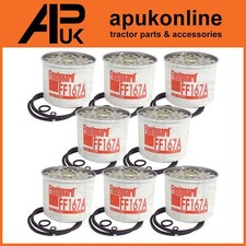 8x Fleetguard Fuel Filter for JCB 530B 530-67 530-95 530-110 530-120 Telehandler