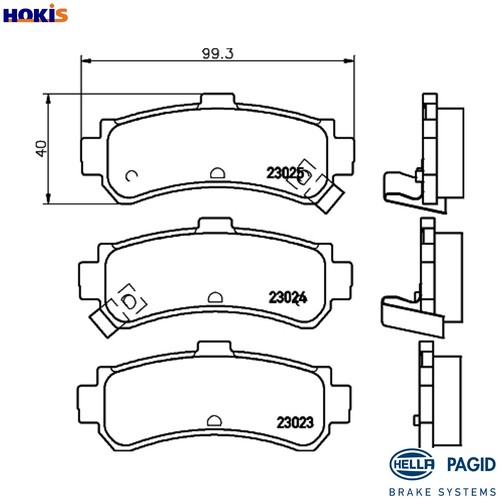 Brake pad set disc - brake, 8db