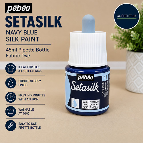 Pebeo setasilk navy blue silk - blue,