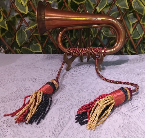 Brass military bugle - brass, cm