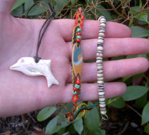 Surfer carved dolphin - surfer, necklace