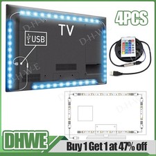 4x LED TV Back Lights USB Strip Backlight Kits 5050 RGB Lighting with Remote